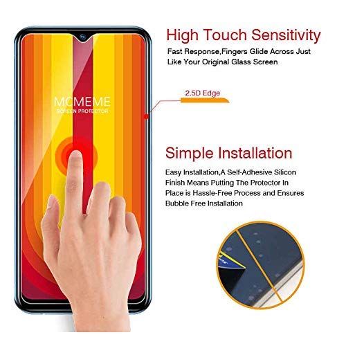 Image of DD SON Tempered Glass for Vivo U10 / Y12 / Y15 / Y17 | Screen Protector Full HD Quality Tempered Glass Anti-Scratch Edge to Edge Coverage with Easy Installation Kit (Black)