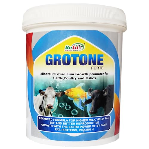 Image of REFIT ANIMAL CARE Mineral Mixture Powder for Cow, Cattle, Poultry, Fish and Aqua, 1 kg, Grotone Forte