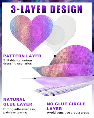 21 Pairs Pasties Pack Fun Nipple Covers Rave Pasties Bulk Rave Tops Accessories Festival Bikini Boob Covers Stickers4