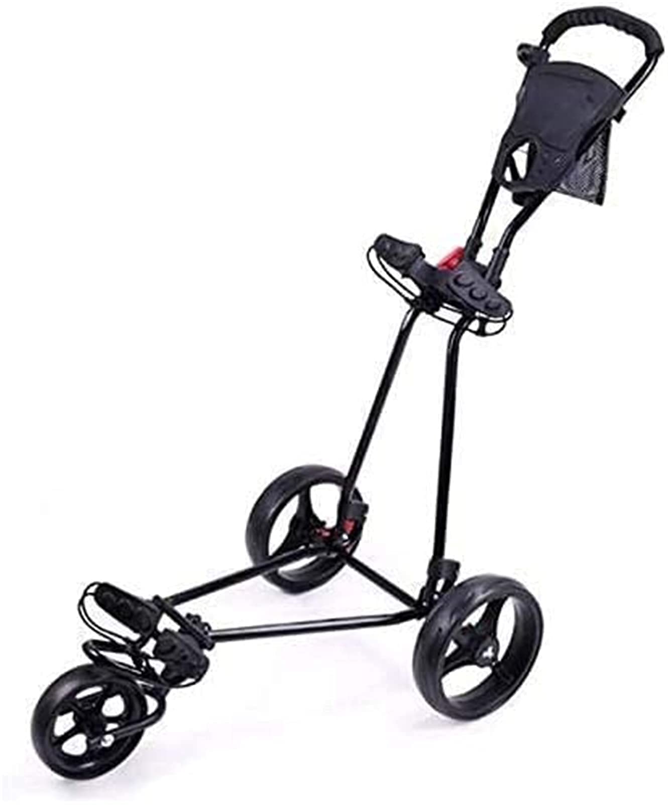 Carrito de Golf Carrito de Golf Plegable Ligero de 3 Ruedas con Mango de Empuje Ajustable y Tarjeta de puntuación, Carrito de Golf Plegable de 3 Ruedas, un Segundo para Abrir y CER