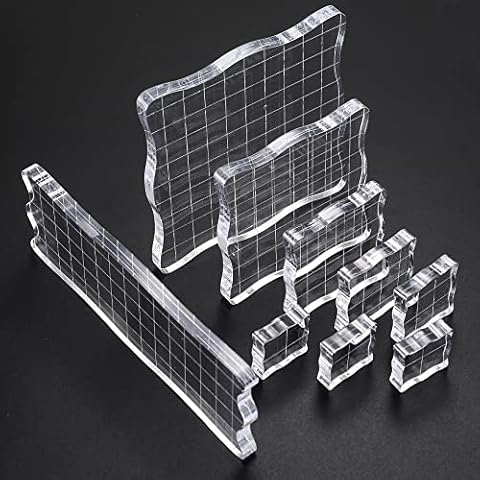 9 Piezas Bloques de Estampación de Acrílico Transparentes Cover