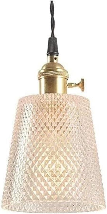 Lámpara Colgante Moderna Retro de Cristal Transparente para Techo, Compatible con Restaurante Interior, Bar, mesita de Noche, balcón, decoración, lámpara de araña