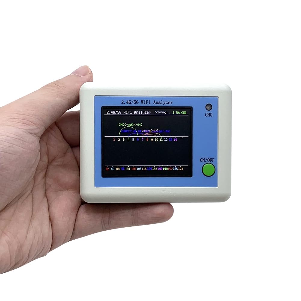 EscáNer de SeñAl WIFI 2.4G/5G Analizador de SeñAl WIFI Asistente de AdministracióN de Enrutador con Pantalla de 2,4 Pulgadas Probador de Cable de Red