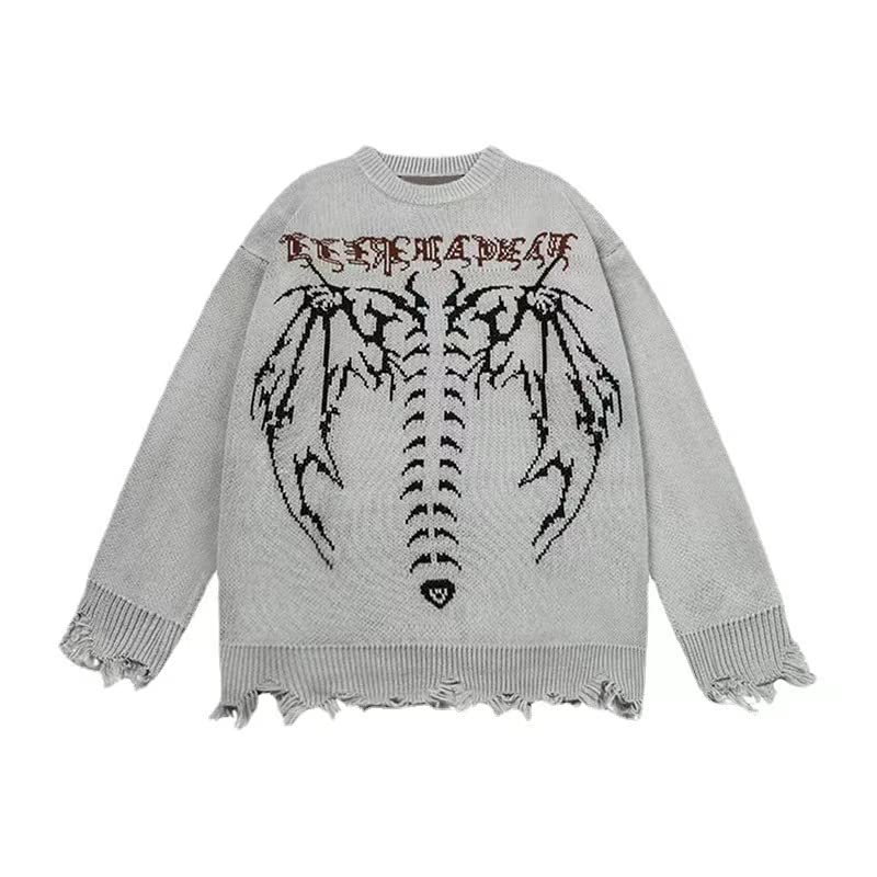 Cartoon Anime Knitted Sweater Men Winter Oversized Men's Rock Hip Hop Rap Pullover Women Jumper Ugly Sweater