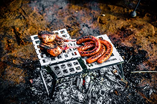 Viator Outdoors Campfire Grill Grate For Camping Cooking – Heavy Duty Food Grade Stainless Steel Over Fire Pit Grill – Foldable Griddle For Bbq, Cooking, Heating – Portable Carry Bag Included #TOP7