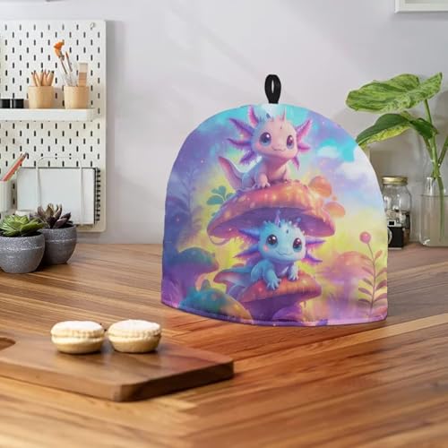 Image of Cartoon Salamander Print Handmade Tea Cozy Kitchen Home Decorations Teas Cosy Creative Gifts Tea Cozies for Teapot Keep Warm Double Tnsulated Kettle Cover for Office