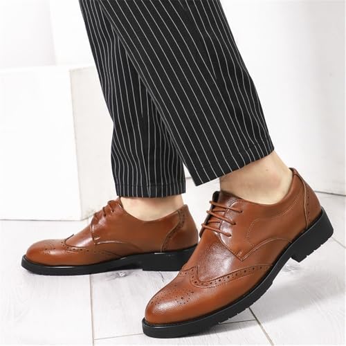 Men's Leather Lace Up Platform Work Oxfords Leather Formal Business Oxford Shoes Business Plus Size Casual Business Pointed Toe Suit Shoes2