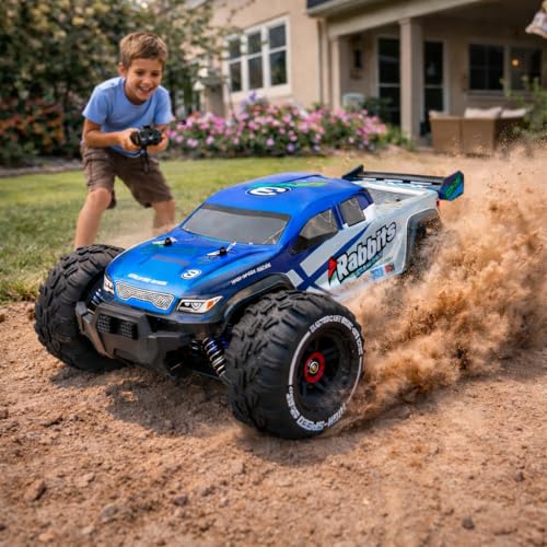 Image of SUPER TOY 1:18 Scale All Terrain RC Car, 35 KPH High Speed 4WD Electric Vehicle Hobby Car with 2.4 GHz Remote Control 4X4 Waterproof Off-Road Truck 6-Axis Shock Absorption with Rechargeable Battery