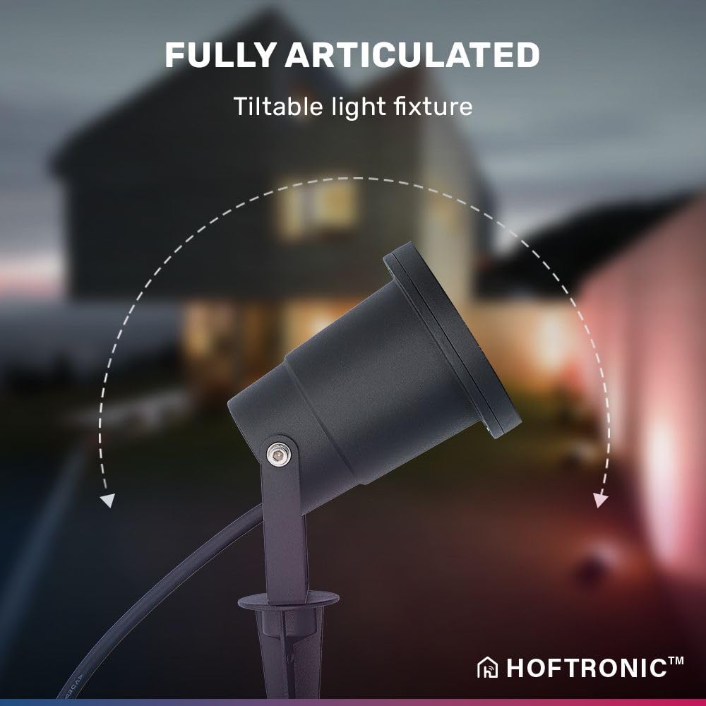 HOFTRONIC 3er Sydney - RGBWW LED Strahler mit Erdspieß - 1,5M kabel mit Stecker - WiFi+Bluetooth - 16,5 Millionen Farben - Steuerbar über Ihr Smartphone oder Alexa & Google Home