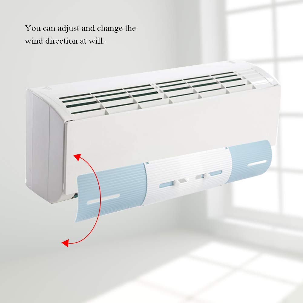 Air Conditioner Deflector, Anti wind Air Conditioning Wind Retractable Windshield Air Conditioning Deflector (Blue)