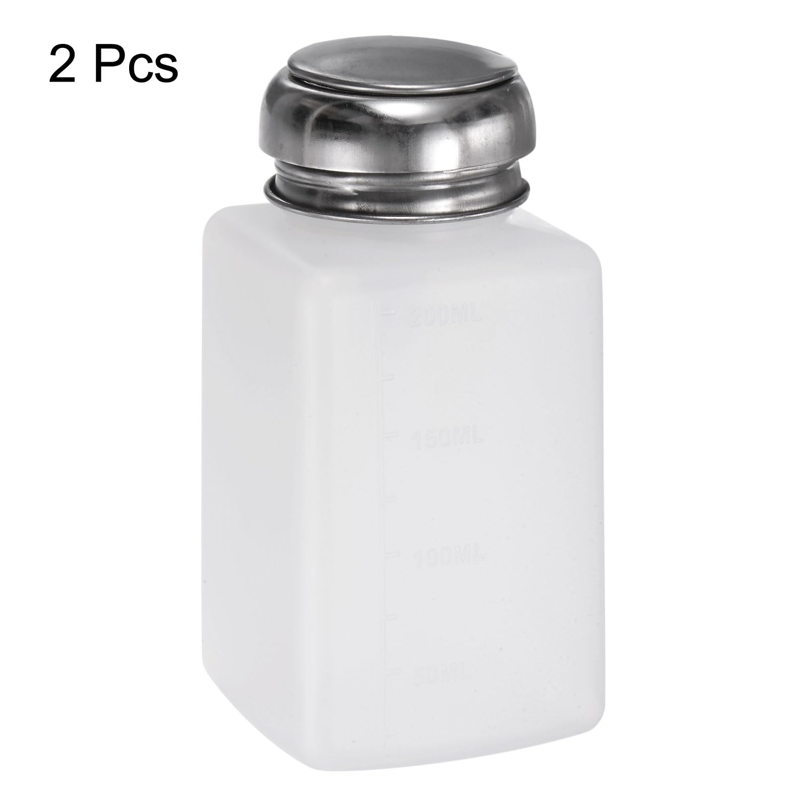 QUARKZMAN 2pz Distributore Alcool Solvente 200ml(6.8oz) Tipo Pressione Pompa Erogatrice Liquidi Antispruzzo Sicura Esd Coperchio Sigillante Acciaio Inossidabile per Detergente Acetone Bianco