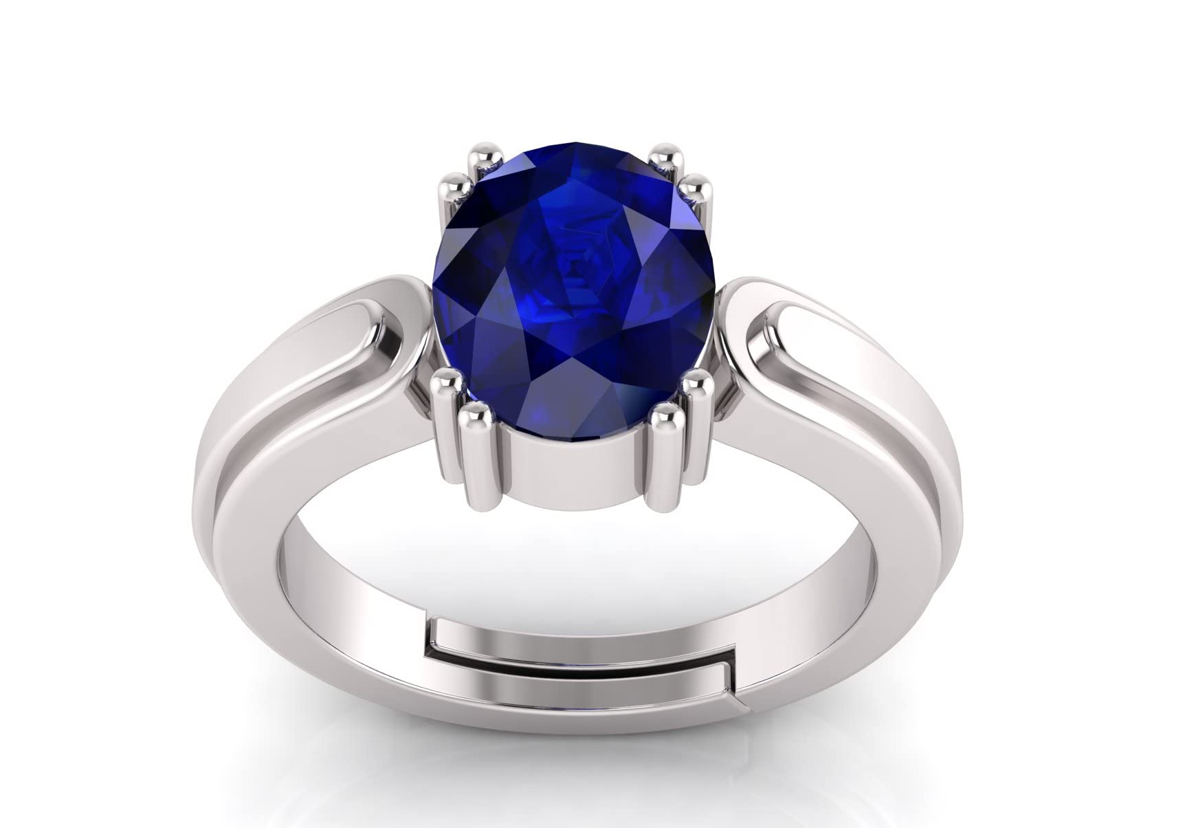 pranjal gems 12.25 Ratti Natural Certified Neelam Blue Sapphire Gemstone Adjustable Ring For Women And Men-picture-19