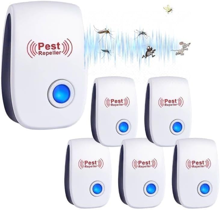 Ultrasonic Pest Repeller, 6 Pack Electronic Plug In Mice Repellent and Rat Repellent, Ultrasonic Insect Repellent Indoor Pest Control for Insect, Mosquitos, Flies, Roaches, Rats, Spiders, Flea - Amazon product rated Grade B