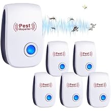 Ultrasonic Pest Repeller, 6 Pack Electronic Plug In Mice Repellent and Rat Repellent, Ultrasonic Insect Repellent Indoor Pest Control for Insect, Mosquitos, Flies, Roaches, Rats, Spiders, Flea