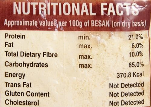 Image of Rajdhani Organic Besan Flour - 100% Pure Chickpea Flour For Healthy Cooking - 500 Gm Pack | Besan | 100% Chana Dal Besan | Organic Gluten Free Besan