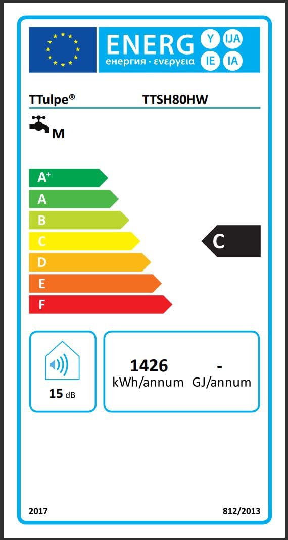 Shadow 80-H 80 litri serbatoio dell'acqua calda piatto Wi-Fi