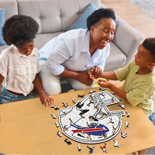 Iconic Puzzles, Buffalo Bills Helmet, Wooden Puzzle officially licensed NFL, 100% sustainable - Image 2