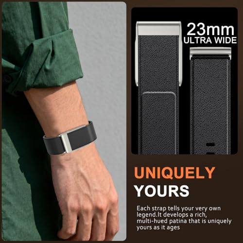 omee Leather Band Compatible with Whoop 5.0 Band Strap Men Women, Genuine Leather Rugged Durable Replacement Wristbands Straps for Whoop 5.0 Bands by omee - Used condition - Image 3