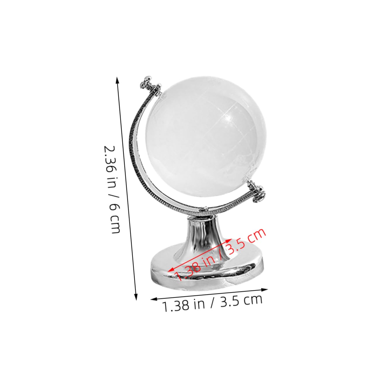PRETYZOOM 3pcs Crystal Ornaments Elegant Desk Globe Decor Office Present Crystal Model Decor for Home