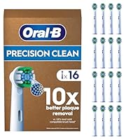 Oral-B Pro Precision Clean Original Electric Toothbrush Head, X-Shape and Angled Bristles for Deeper Plaque Removal, Pack of 16 Toothbrush Heads, Suitable for Mailbox, White