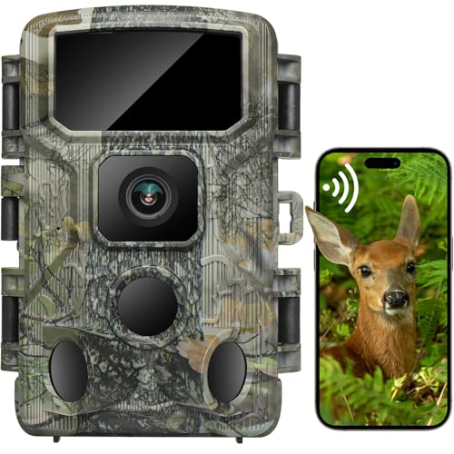 KJK 最新型【WIFI対応】トレイルカメラ 赤外線カメラ 静止画6400万画素...