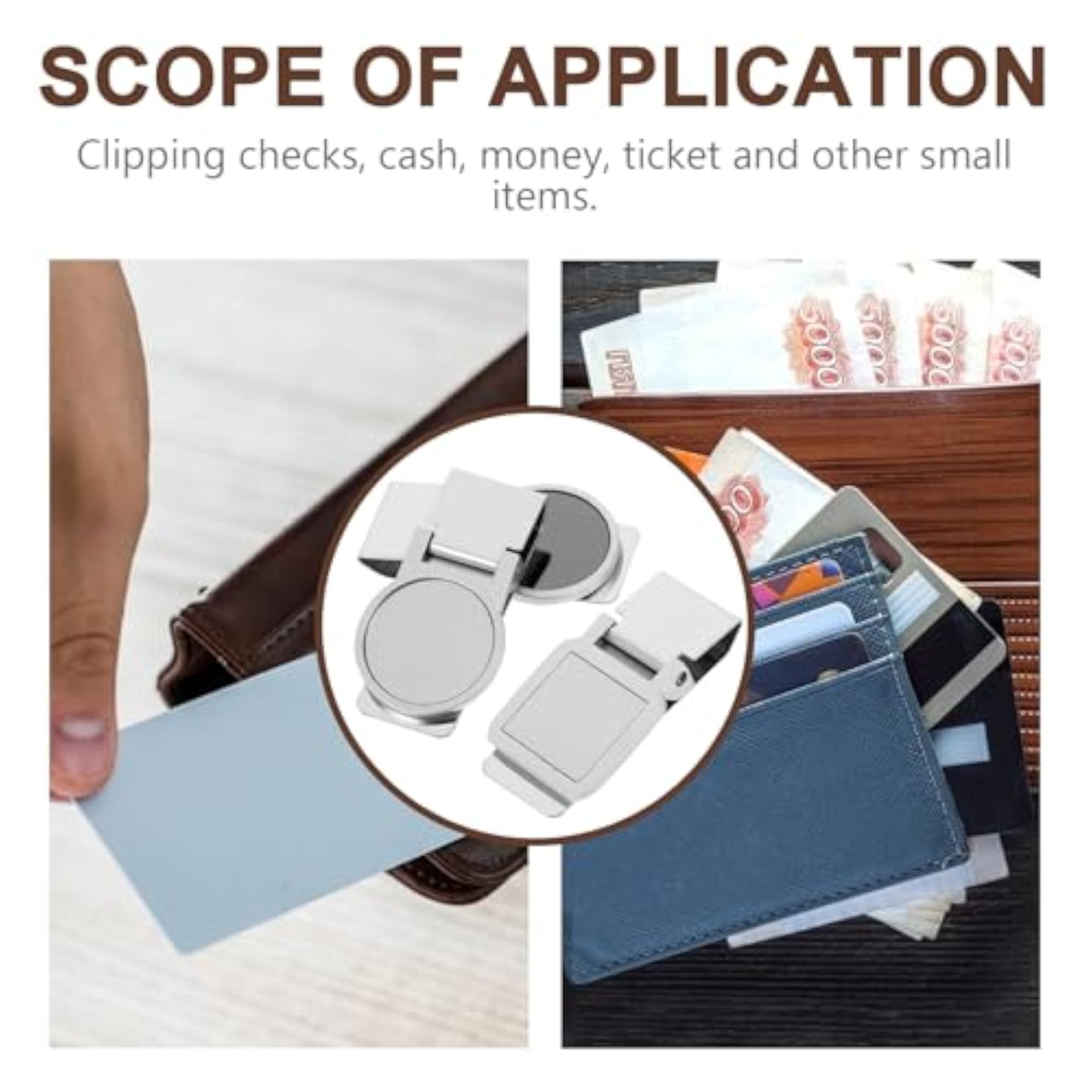 3pcs Stainless Steel Money Clip