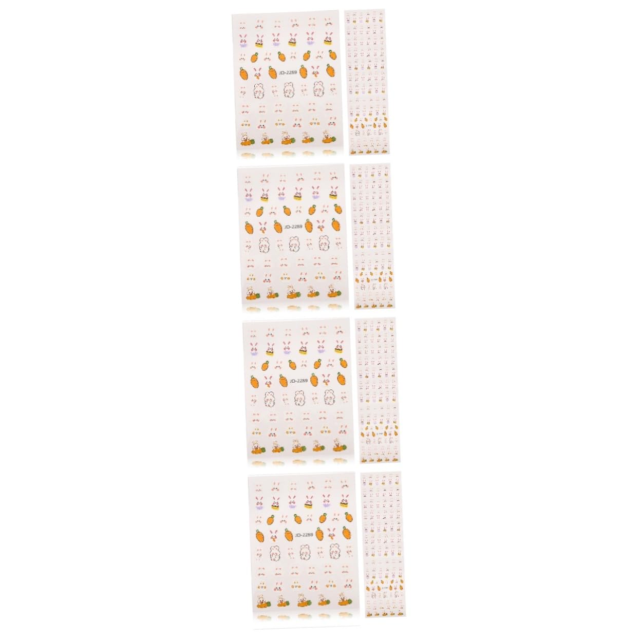 Ipetboom 40hojas Pegatinas De De Uñas De De Pascua De Calcomanías Autoadhesivas Para Decoración De Uñas Encantadores De Zanahorias y Conejitos y Manualidades