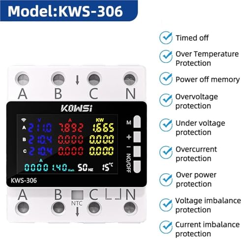 Compteur d'énergie intelligent triphasé KWS-306 connecté pour optimiser sa consommation - 2