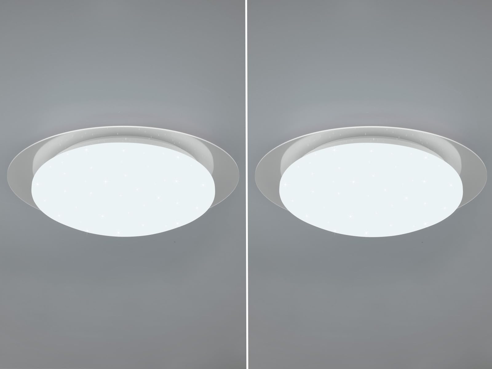 meineWunschleuchte 2er Set Deckenleuchten mit RGB und Fernbedienung, Feuchtraumgeeignet, Ø 35cm