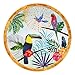 Les Jardins de la Comtesse - Petite Assiette à Dessert Plate en Mélamine Pure - Toucans de Rio - Ø 23 cm - Multicolore - Service de Table - Vaisselle Quasi-Incassable MelARTmine