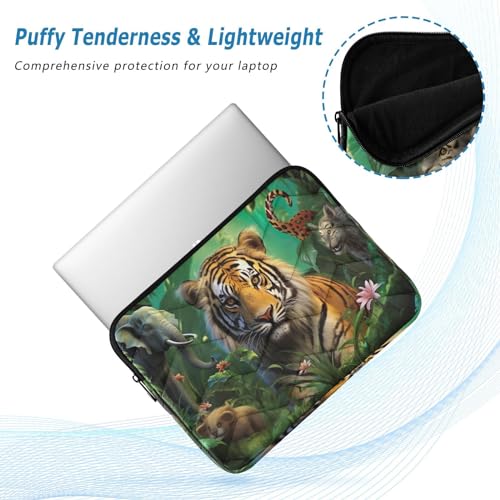 Funda para portátil 13-14 pulgadas con diseño animales selva miniatura 5