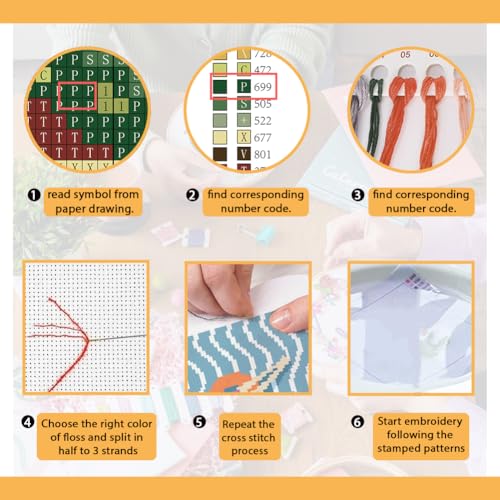 Image of FREEBLOSS Flamingo Cross Stitch Kit Stamped Cross Stitch Wall Hanging Kit for Adults with Instructions On The Beach Pure Cotton Cloth Embroidery Kits for Beginnrs No Frame 16 * 20 inch