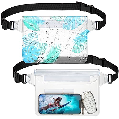 Image of F-color Waterproof Fanny Pack - Waterproof Pouch, Beach Cruise Essentials | Adjustable Waist Strap, Triple Zipper Roll-Top Dry Bag for Phone, Keep Passport Valuables Dry for Beach Kayaking Boating