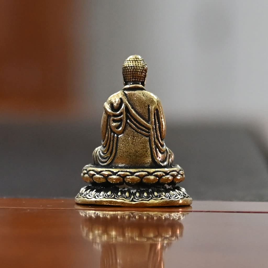 Amazon｜ミニ 仏像 釈迦如来座像 【如来】4.5cm 蓮台 真鍮製 小型 如来