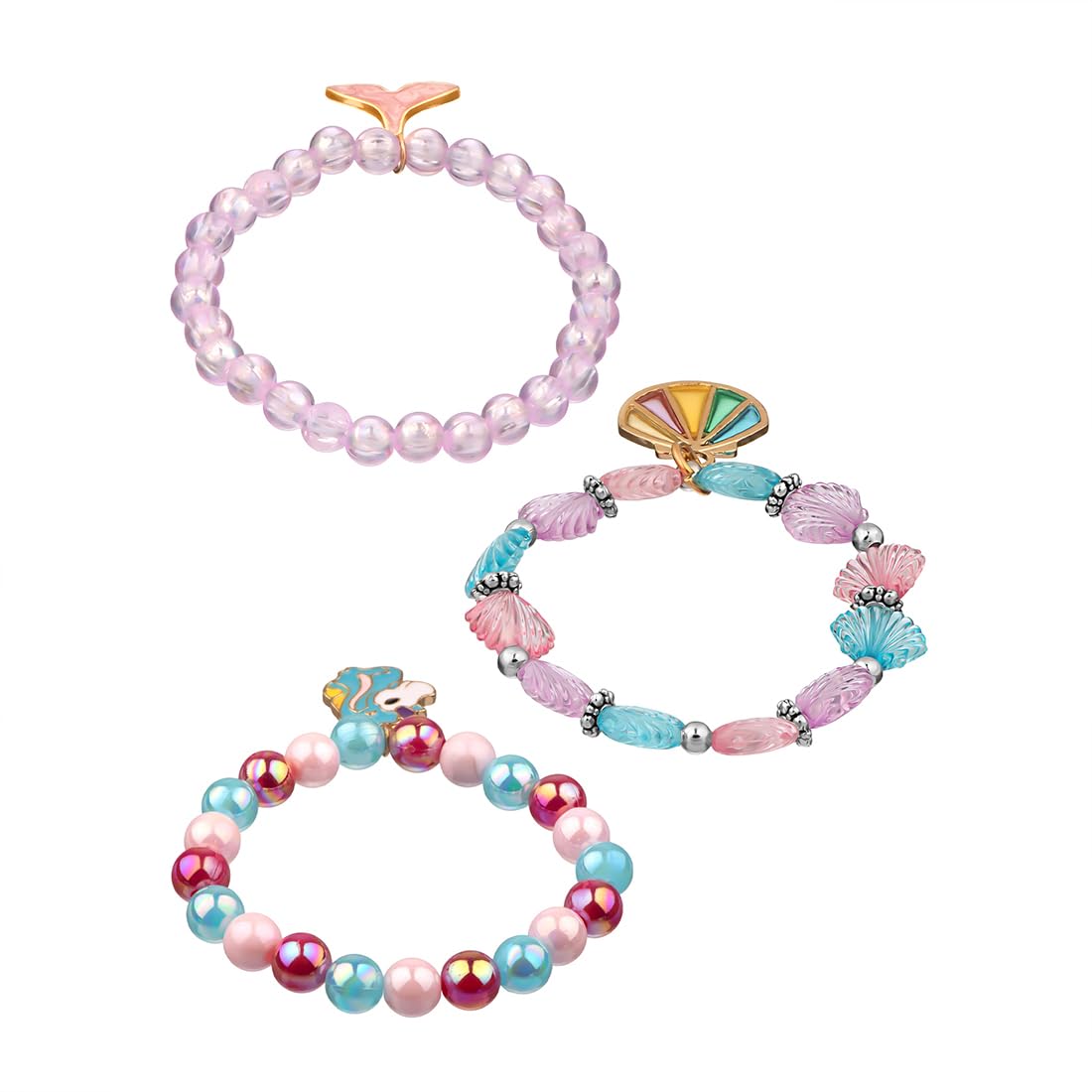 3pcs Charm Beads Bracelet Combo for Girls Birthday