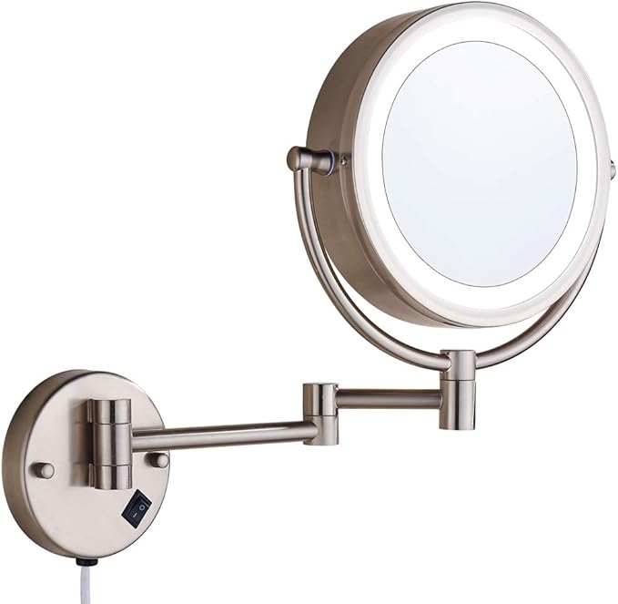 Cavoli Wall Mount Makeup Mirror 9 Inches with LED Lighted