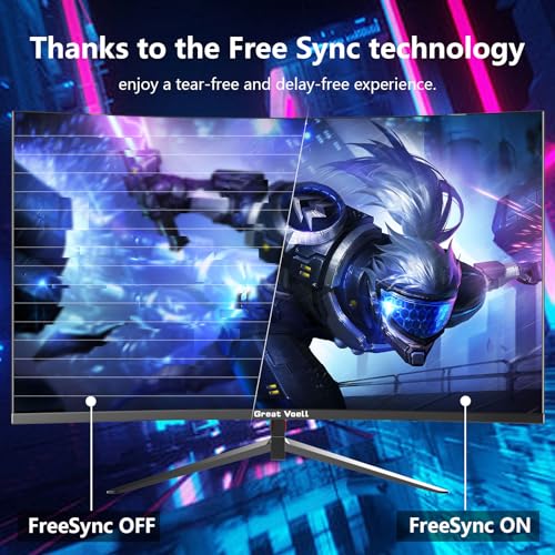 Curved Gaming Monitor 27 Zoll, 100Hz, FHD(1920x1080P), HDMI 2.0, DP 1.4, HDR, Anti-Blaulicht Augenschutz, 99% sRGB, FreeSync, VESA-Unterstützung, Kann gekippt Warden, pc Bildschirm 16:9 – Bild 4