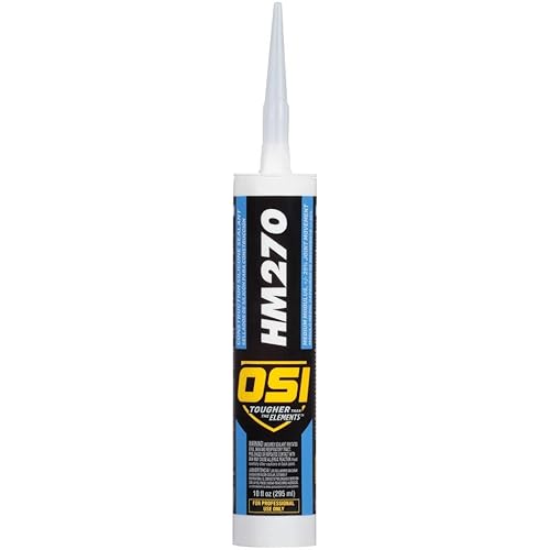 OSI HM270 Clear 000 Sellador de construcción de silicona cartucho de 10 onzas líquidas, caja de 12