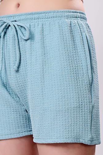 Image of London Hills Shorts for Women Textured Waffle Knit with Pockets for Gym, Sports, Running, Yoga, Cycling, Walk Casual Shorts Or Half Lower, Hot Pant, Half Trouser, Pack of 1, Pack of 2, Pack of 3