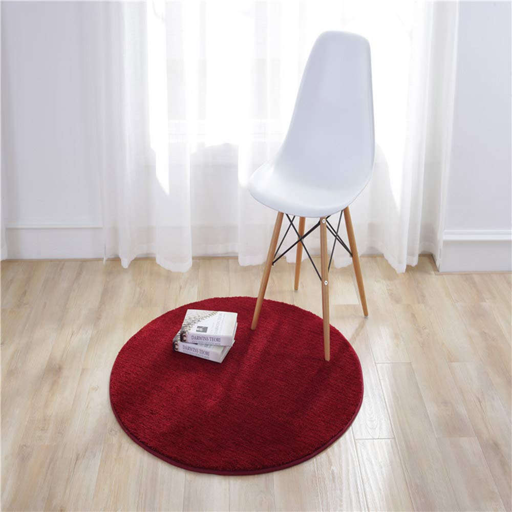 Tapis rond de couleur unie pour salon, chambre à coucher, chambre d'enfant, tapis décoratif doux et durable pour salle de jeux pour enfants, tapis de chaise décoratif