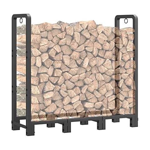 Mr IRONSTONE 4ft Firewood Rack Outdoor Indoor Cover