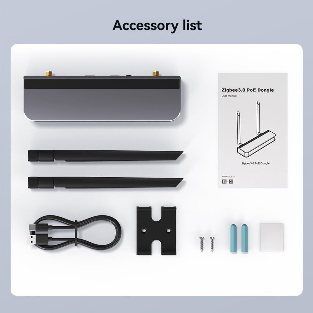 Passerelle PoE Zigbee/Thread avec Support D'Antenne Double 5dBi, Connexion Ethernet, Wi-FI et USB pour Home Assistant.