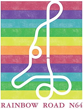 11"x14" Mario Kart 64 Rainbow Road Track Map Print - Unframed