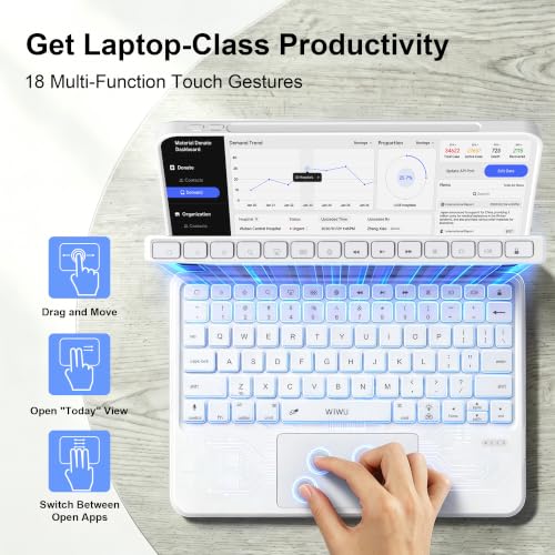 Image of WIWU iPad Pro 11 inch Keyboard Case M4 /M5 2024 2025 Magnetic Wireless White