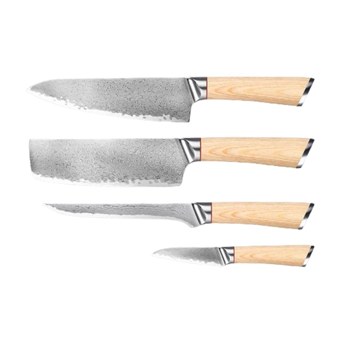 Damascus Steel Knife Set 4-Piece Kitchen Utensils Set Blade Pattern Design Sharp High Carbon Stainless Steel Blade VG10