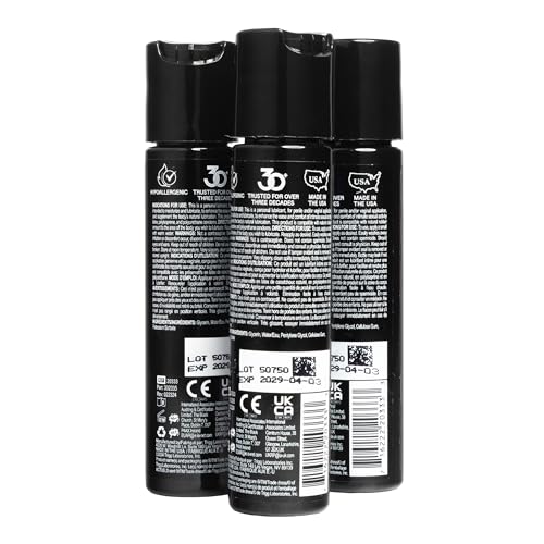 Image of Wet Water-Based Lubricant | Long-Lasting, Original Premium Formula | Vegan, pH-Balanced, Hypoallergenic, Paraben-Free, Non-staining | Lube for Men, Women & Couples, 1 Fl Oz (Pack of 3)