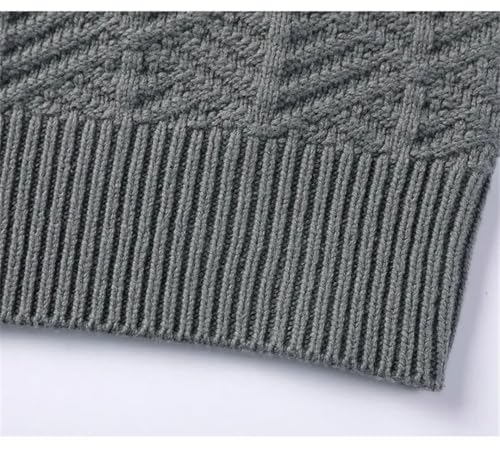 Men Weave Sweater Winter Round Neck Knitted Solid Color Pullover Warm Woolen Sweaters3