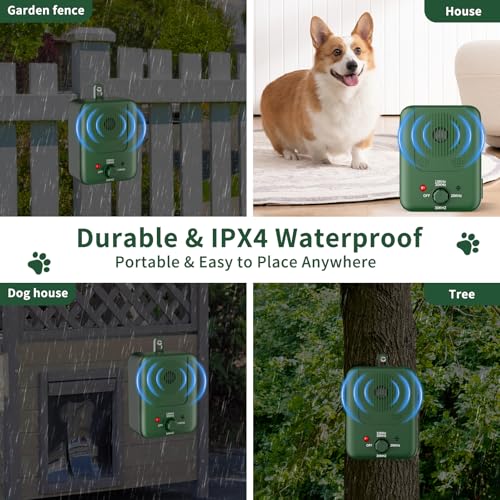 Anti Bell Gerät Hunde, 3 Modi Antibell Ultraschall Gerät, 33 Fuß Stopp Hundebell Gerät, IPX4 Wasserdichtes Anti-Bell-Mittel für Hunde das Training Großer Kleiner Hunde im Freien Innenbereich Antibell