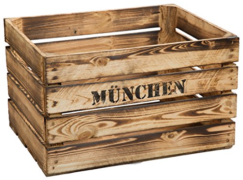 Coffre à fruits massif flammé, 49 x 42 x 31 cm, boîte à pommes/boîte à vin de l'Ancien Land (Munich) Cover