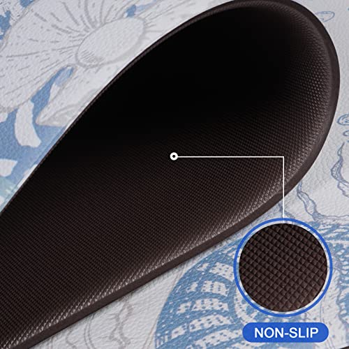 Aspmiz Kitchen Mat Anti Fatigue 2 Piece, Beach Kitchen Rugs For Floor, Cushioned Kitchen Runner Mat Non Skid Washable, Waterproof Memory Foam Comfort Mat For Home Sink, 18'' X 48'' + 18'' X 30'' White #TOP7